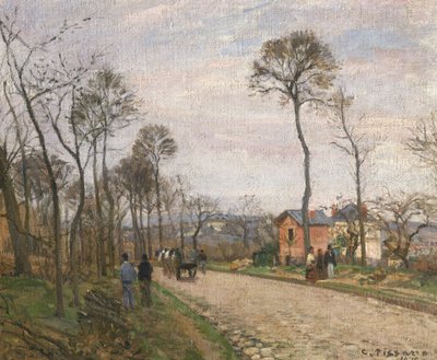 ルーヴェシエンヌからの道、1870 作： Camille Jacob Pissarro